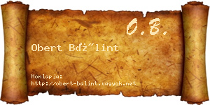 Obert Bálint névjegykártya