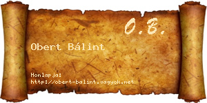 Obert Bálint névjegykártya