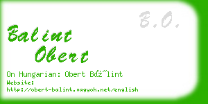 balint obert business card